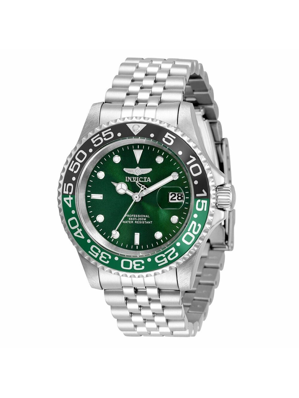 Invicta Men's Watch Pro Diver Quartz Green Dial Stainless Steel Bracelet 34105